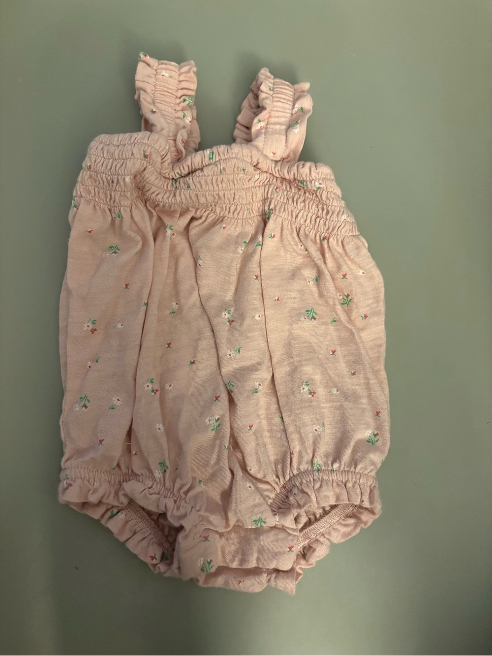 Baby Gap Soft Pink Floral Baby Romper